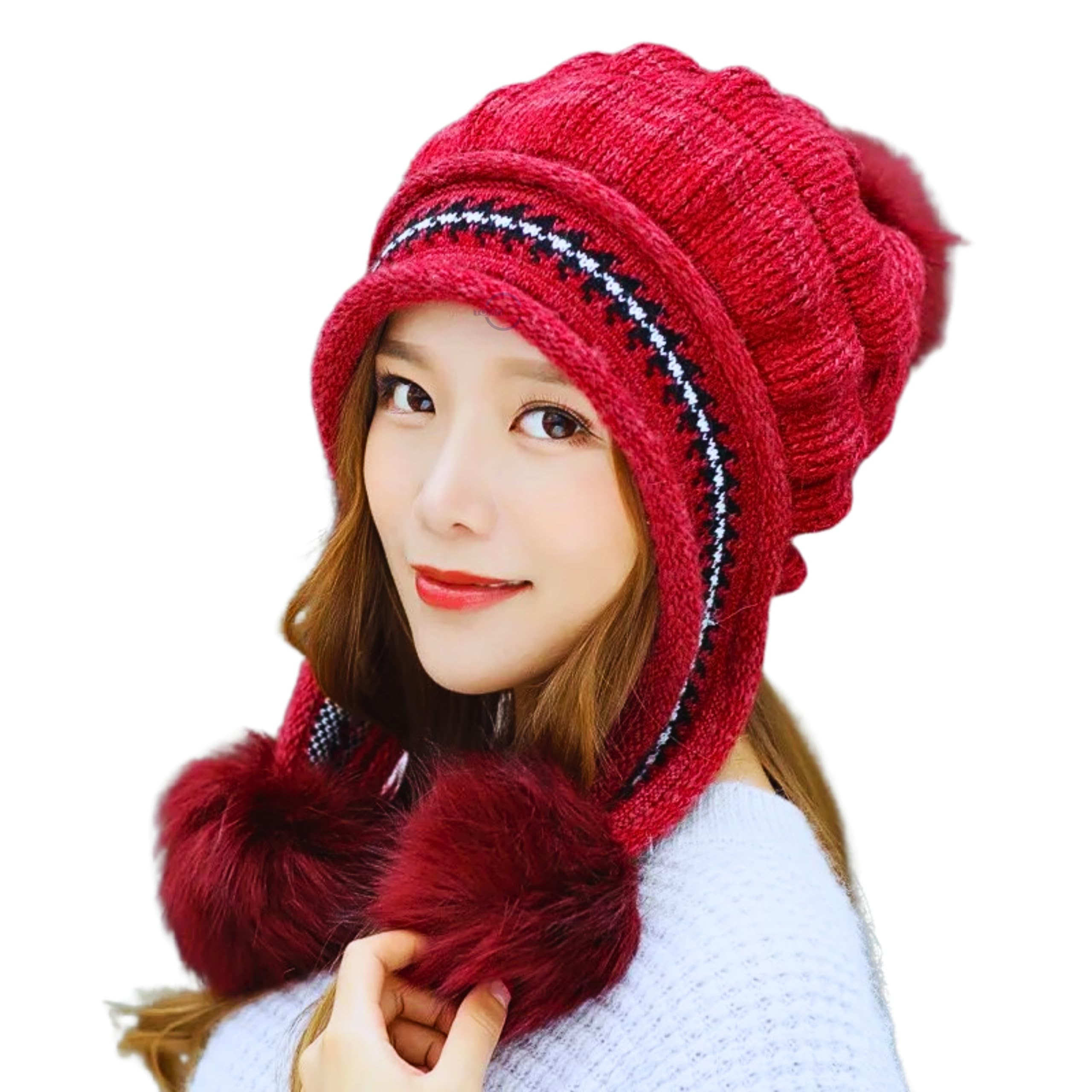 Tomorrow Women's Winter Woolen Beanie Cap and Neck Scarf Warmer Set Snow Proof, Inside Fur, Warm Woolen Cap for Women, Girl's-image-36