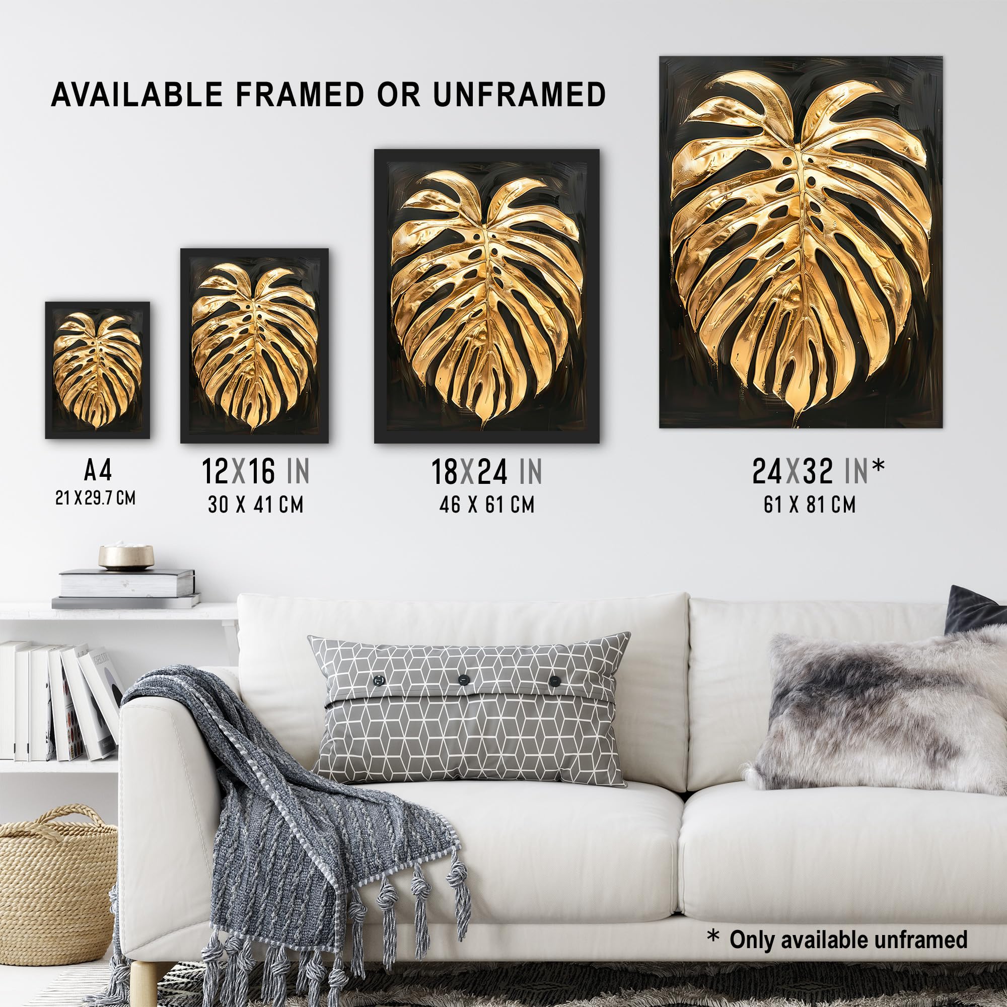 GOLDEN WARRIOR ポスターレア♥オリジナルデジタル紙沢光♥a4 Amazon.com: Artery8 Plant Lover Golden Monstera Leaf Dark Painting