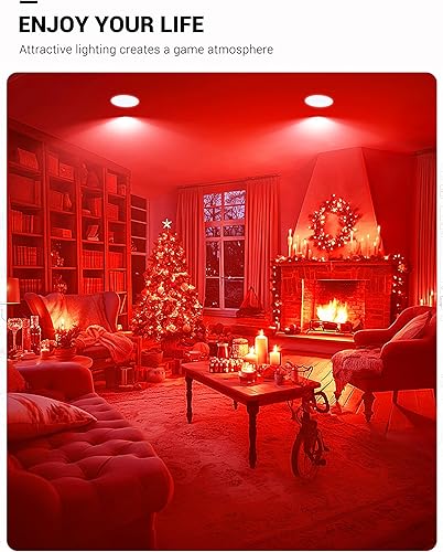 Miniatura 6 de JandCase Bombillas de Navidad, bombilla roja BR30 de inundación, 11 W (equivalente a 100 W), bombillas LED empotrables, 900 lm, no regulable, base