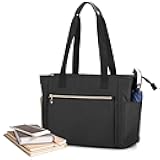 CURMIO Teacher Tote Bag for Women, Teacher Work Bag with Cup Holder and Laptop Compartment, Large Utility Tote for Teachers, Black, Bag Only