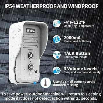 Wireless Intercom Doorbell Chime for Home Intercomunicador (1T2 White) ...