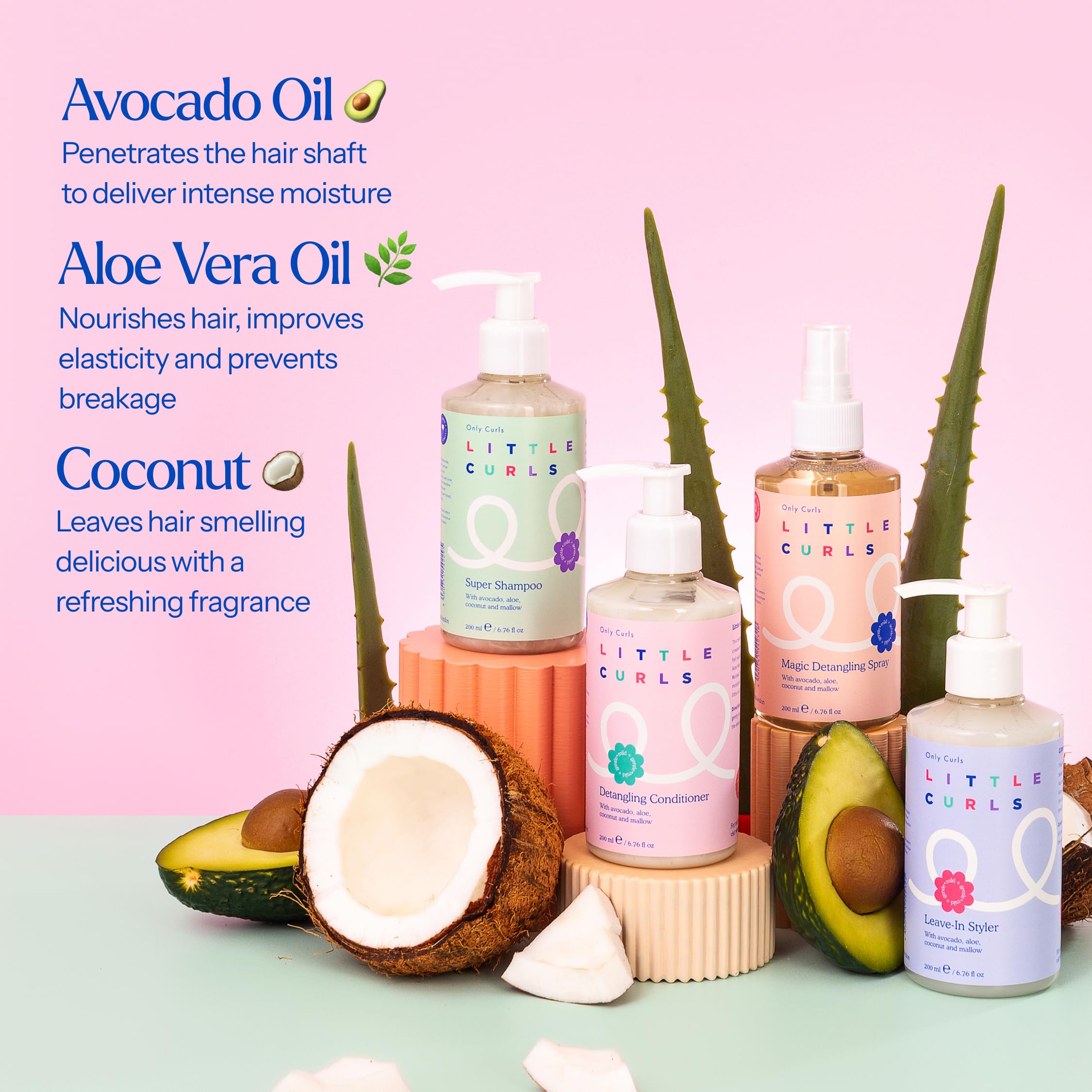 Only Curls Little Curls Detangling Conditioner for Kids 200ml, Gentle Conditioning Formula, Silicone-free, Mild & Lightweight - Image 4