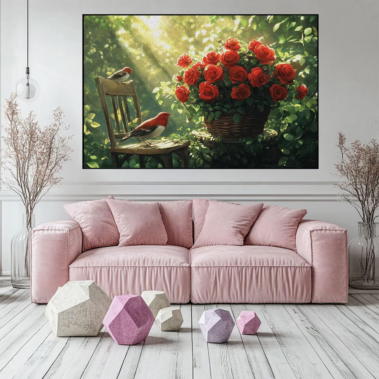 Puzzle 3000 elementów różowe puzzle dla dorosłych ptak 122 x 81 cm Unikalne rzemiosło klasyczne 3D drewniana układanka do rodzinnych gier aktywnych, układanka do samodzielnego wykonania nawet do