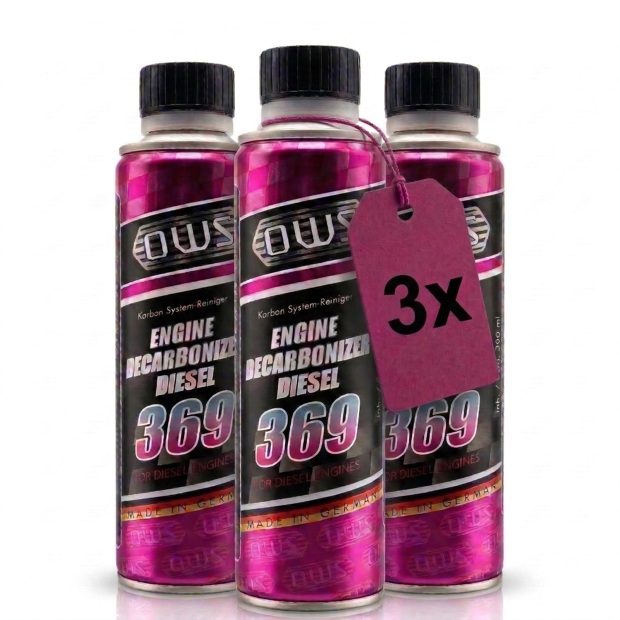 OWS 369 Diesel Karbon- & Düsen-System-Reiniger 3x300ml – Tiefenreiniger für Diesel-Einspritzsystem, Ansaug & Brennraum – Entfernt Ablagerungen & Verharzungen - 1