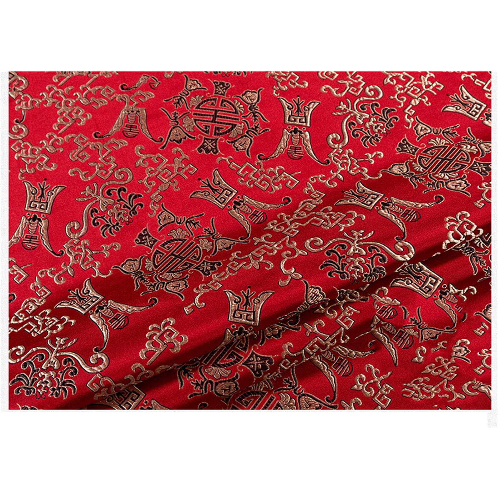 Tissu de soie jacquard brocart acajou rouge haut de gamme pour costume de luxe