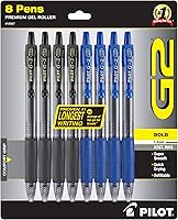 Vista 9 de PILOT Pen 15316 G2 Premium - Bolígrafos de gel con punta rodante, recargables y retráctiles, punta gruesa, color negro, paquete de 8
