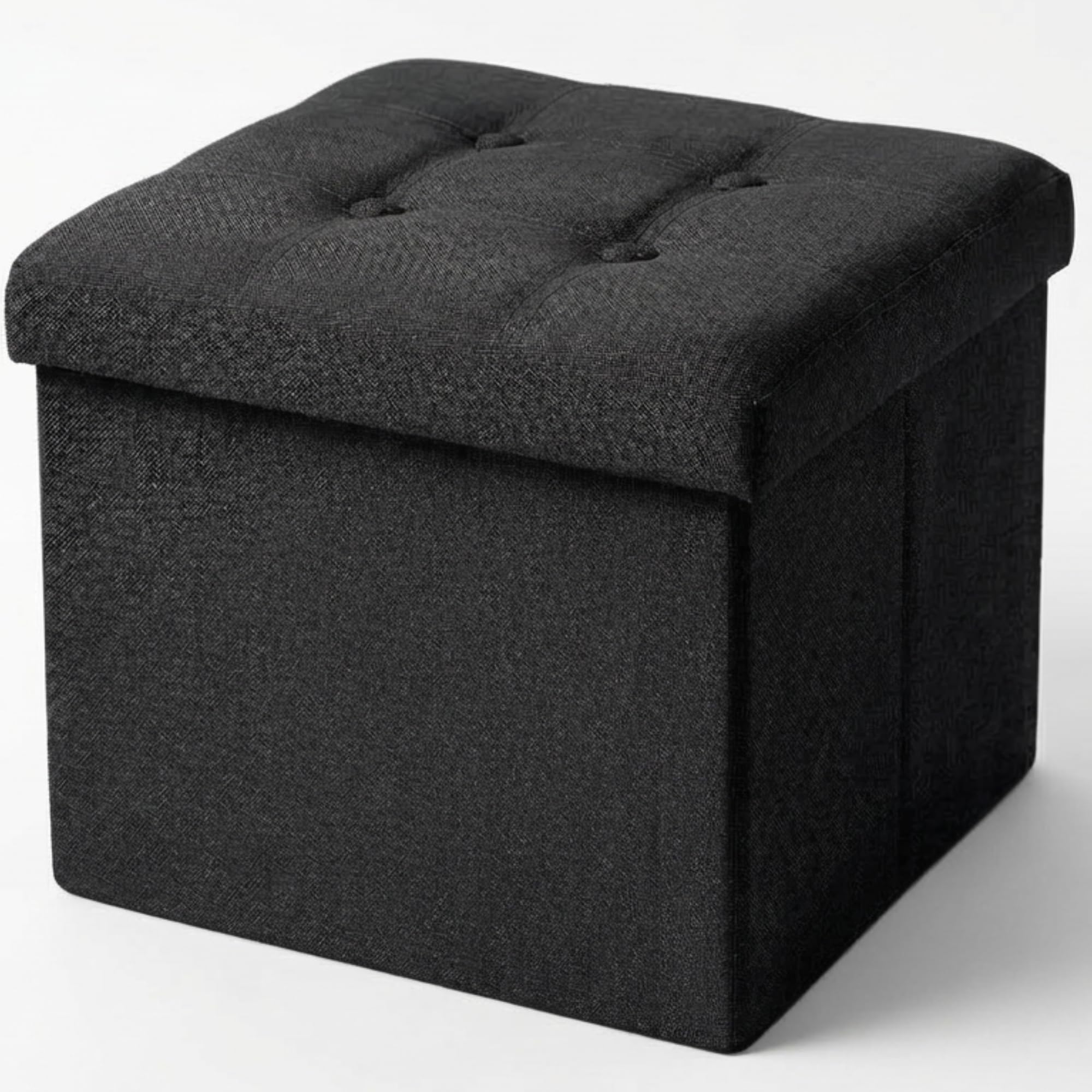 edihome, Puff Almacenaje Plegable, (38 x 76 x 38cm), Baul, Otomana con Tapa – Banco de Tela Organizador y Asiento para Dormitorio y Pie de Cama (Beige Tostado, 38 x 76 x 38 cm) — view 19