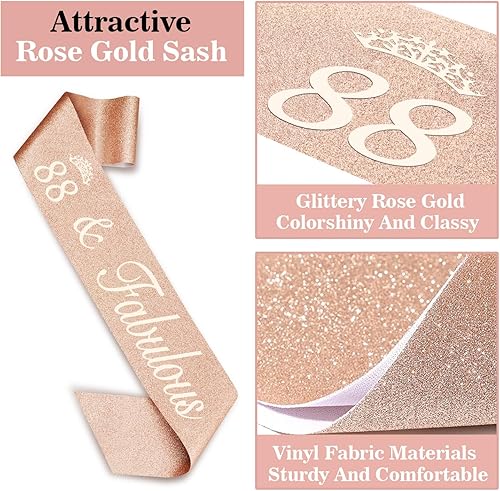 Miniatura 112 de Decoraciones de cumpleaños de 38 años para mujeres, incluyendo banda de cumpleaños, tiara/corona, velas numéricas y decoración de pastel, regalos