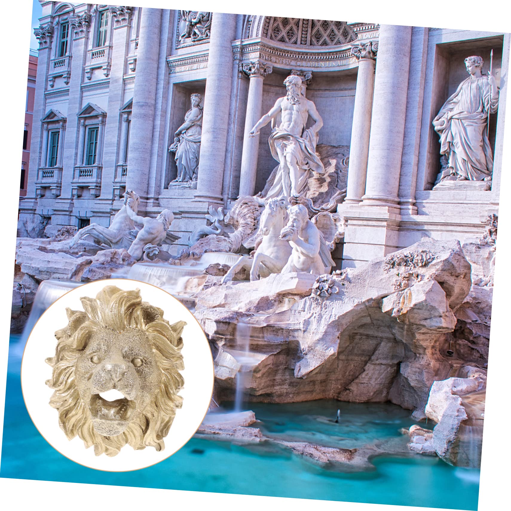 KESYOO Outdoor Wall Water Fountain Lion Decor Pool Decor Fountain Lion Head Nozzle