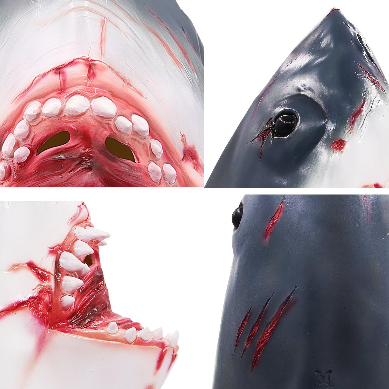 Miniatura 5 de Molezu Disfraz de Halloween Pescado Cabeza de Fiesta Máscara Verde Adulto Animal Cosplay Prop Máscaras de Látex