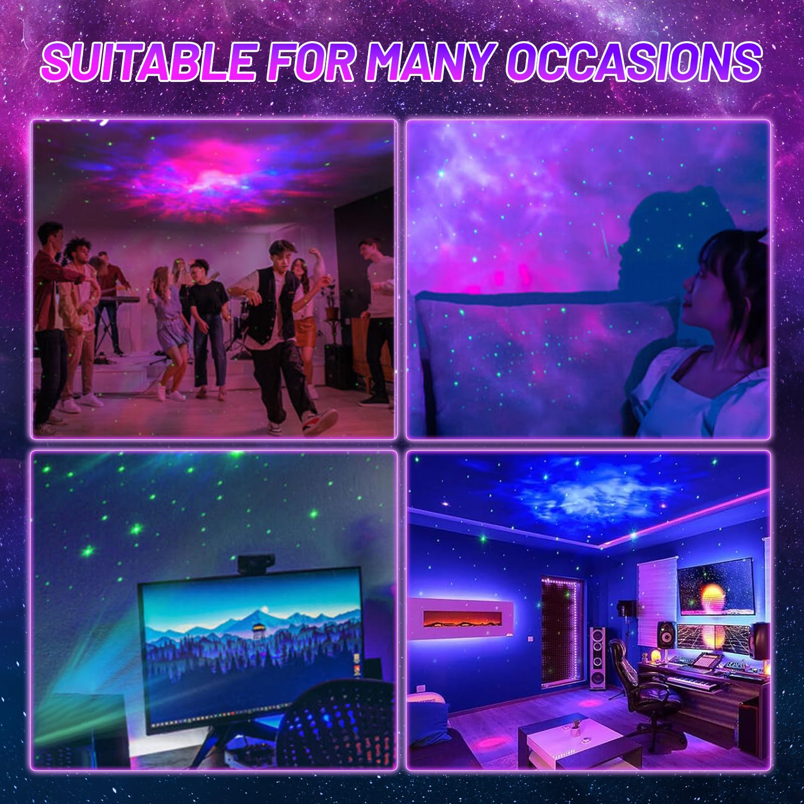 Astronauta Cielo Stellato Galassia Proiettore,Proiettore Stellare Astronauta con timer e telecomando,Testa Ruotabile a 360°,Luminosità e Velocità Regolabili,Regalo per Bambini e Adulti,nero freddo