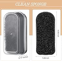 Vista 3 de Juego de 2 cepillos para sombreros y esponjas de limpieza, pelo de caballo, sombrero de madera, cepillo de esponja limpia, cepillo de fieltro, kit