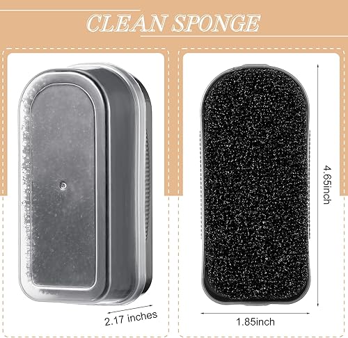 Miniatura 3 de Juego de 2 cepillos para sombreros y esponjas de limpieza, pelo de caballo, sombrero de madera, cepillo de esponja limpia, cepillo de fieltro, kit