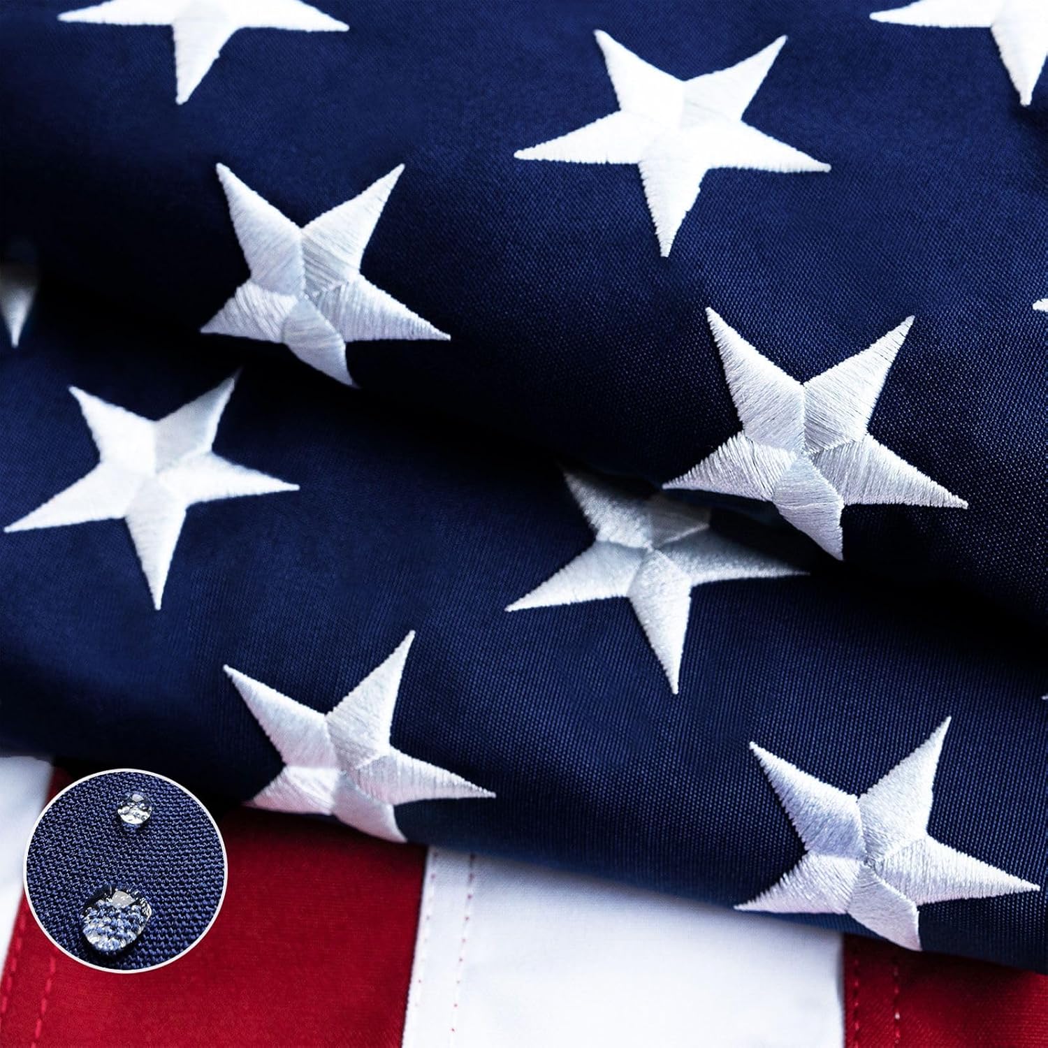 TOPFLAGS American Flag Cotton US Flags 4x6 for 250th Anniversary - New Cotton Fabric Embroidered Stars Heavy Duty USA flag for Indoor Outdoor Sewn Stripes with Brass Grommets