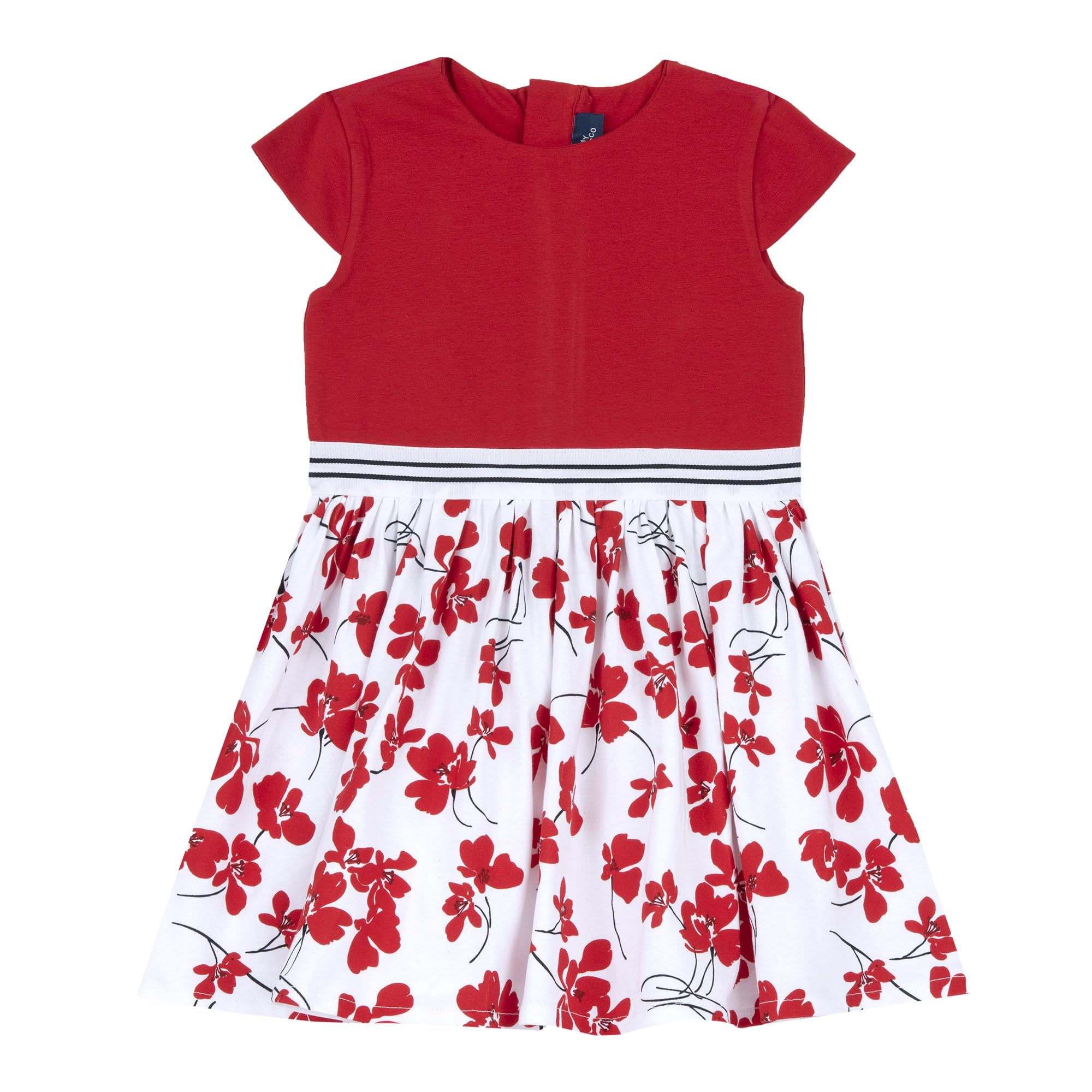 Chicco Vestido Bebé Niña de Mangas Cortas, Cómodo y a la Moda, en Suave Algodón, Lavable en Lavadora, Ropa Bebé Niña 0-24 Meses, Diseñado en Italia