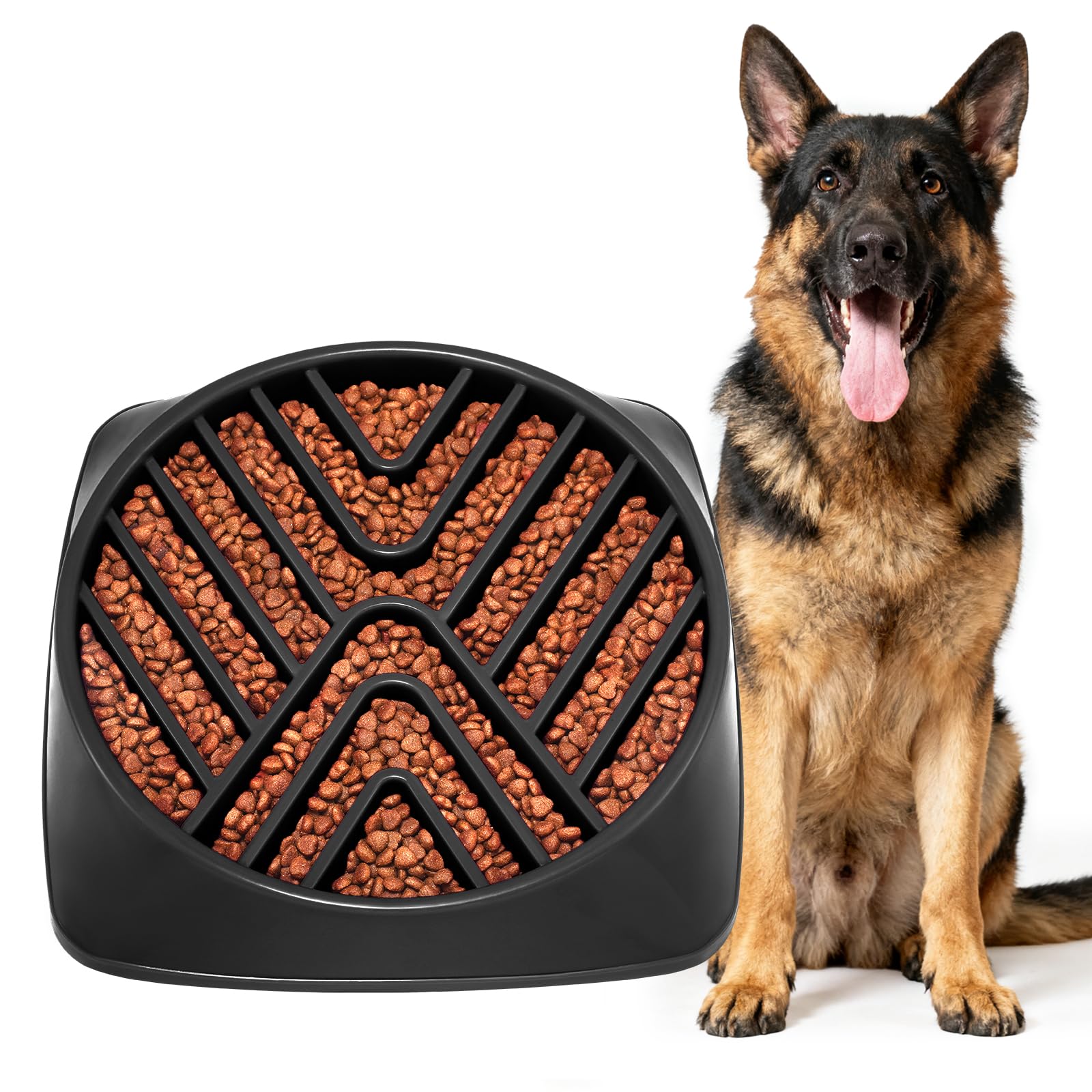 KASBAH Slow Feeder Dog Bowls Large Breed, 5 Cups Capacity for Wet & Dry Food, Puzzle Maze Bowl for Fast Eaters, Non-Slip Base, BPA Free, Helps Prevent Bloat and Aid Digestion