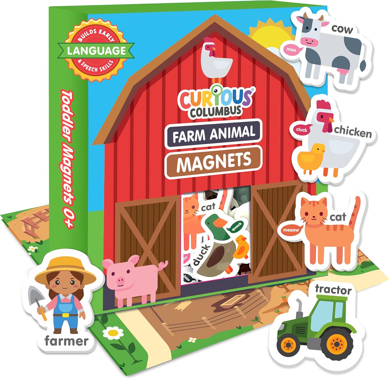 Curious Columbus Fridge Magnets for Toddlers 1-3 Year Olds | Farm Animal Refrigerator Magnets for Kids| Baby ABC Learning and Educational Toys from Babies to Preschool Curious Columbus Fridge Magnets for Toddlers 1-3 Year Olds | Farm Animal Refrigerator Magnets for Kids| Baby ABC Learning and Educational Toys from Babies to Preschool