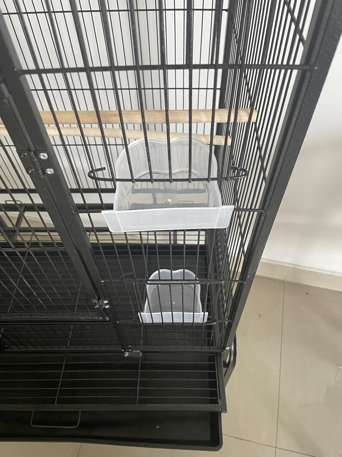 53-Inch Spacious Wrought Iron Bird Cage with Rolling Stand – Extra Large Flight Cage with Wooden Perches, Indoor Aviary, Easy Access – Perfect for Parrots, Cockatiels, African Grey, Lovebirds