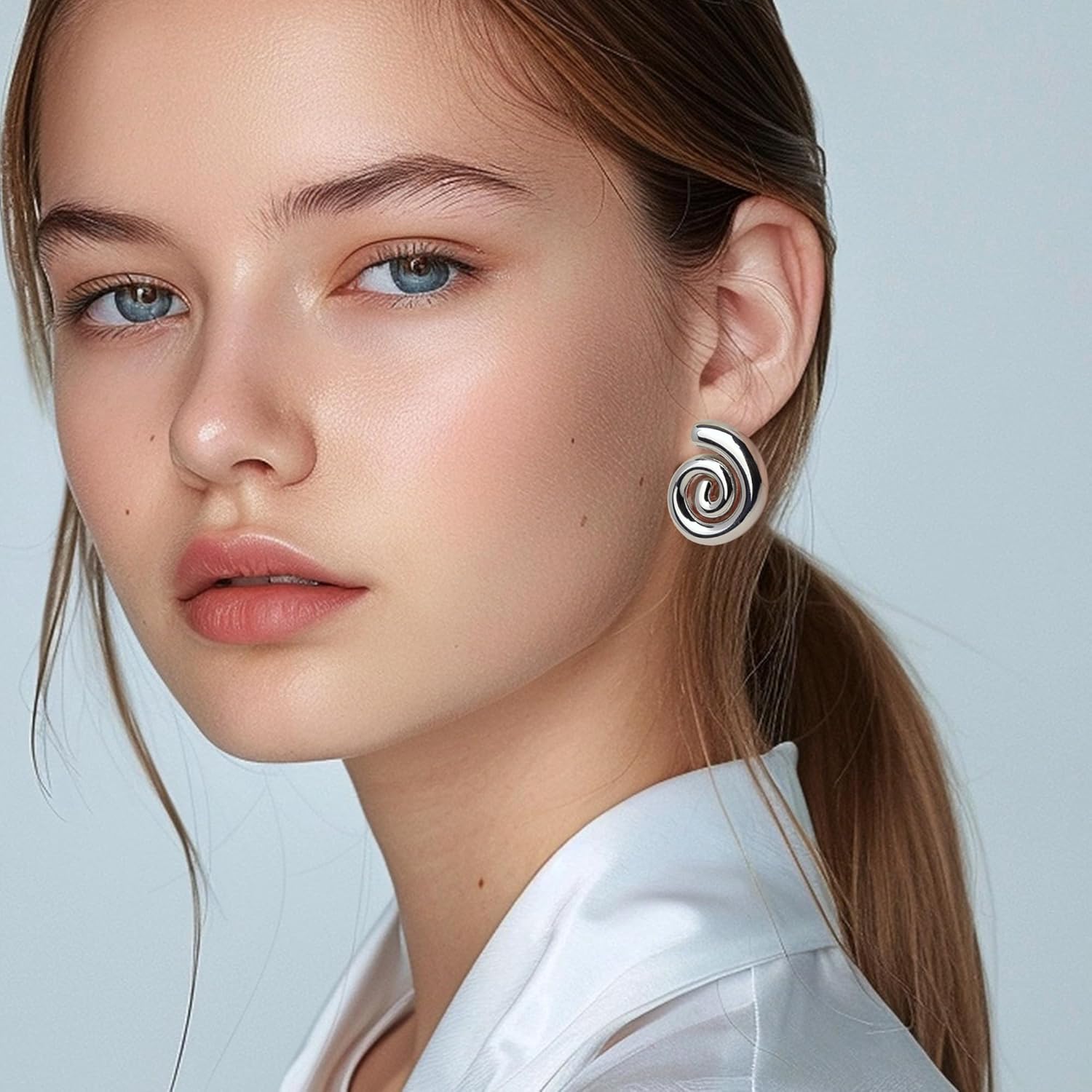 Jean Beau Chunky Gold Stud Earrings for Women Trendy Gold Plated Dangle Drop Wedding Prom Birthday Fashion Office Jewelry Gift - Image 2