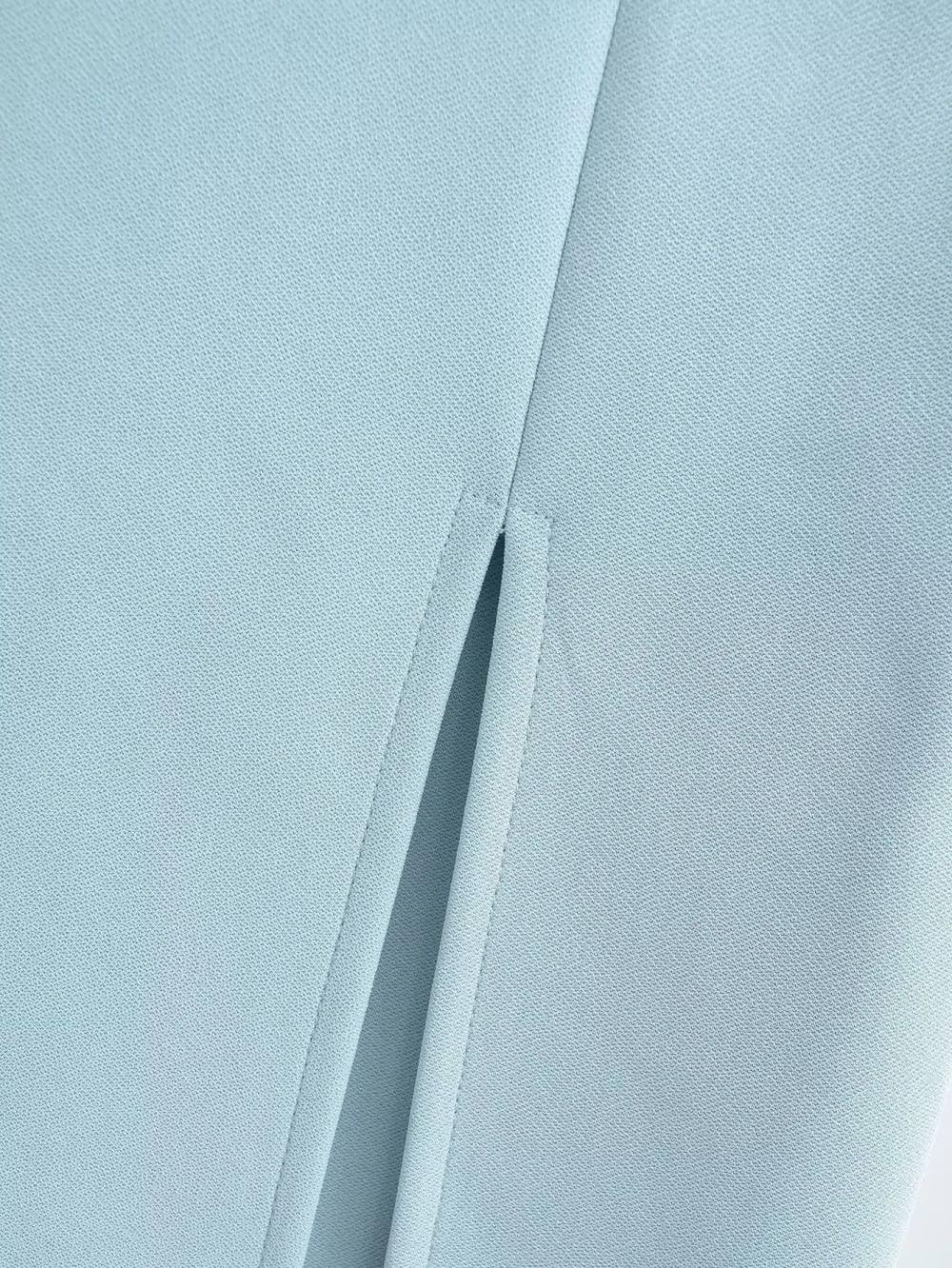 Gonne da Donna,Gonna Midi con Spacco Laterale Sexy da Donna Blu Gonna A Vita Alta Sottile con Fianchi Avvolti con Cerniera Tinta Unita A-Line Elegante Ufficio da Lavoro Gonne Lunghe per Ragazze Sign