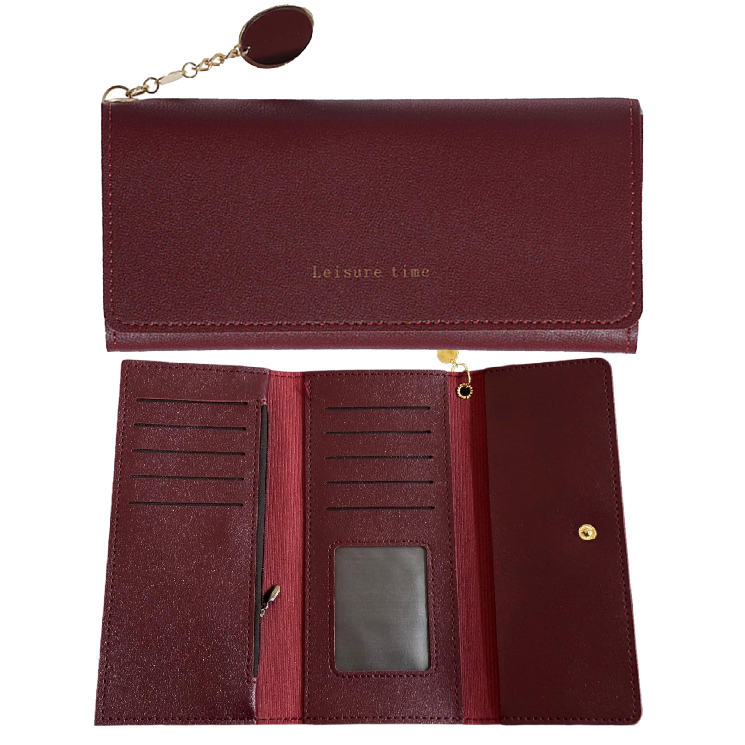 kraptick Women's Wallet -Excepational Quality Compact Purse Clutch Wallet for Women, Stylish Card Coin Holder, Debit Card Holder, Money Organizer and Travel Wallet for Women with 14 Slots-(Red)-picture-31