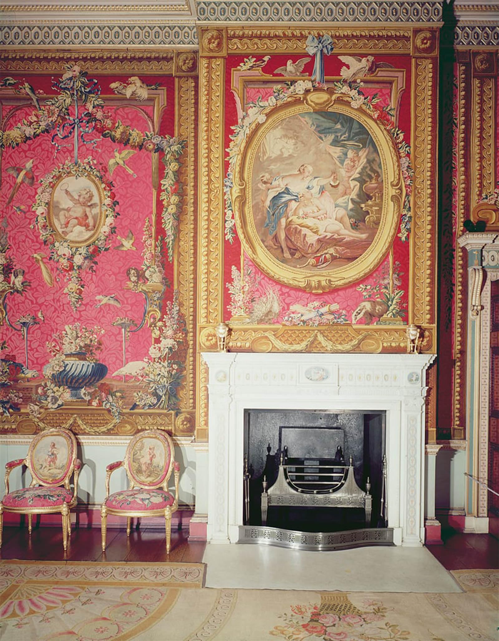 POSTERIIk Vintage Art Print Images Pictures Print View of the Fire Place by Robert Adam Modern Colour Posters for Office Home Decor 60x90cm