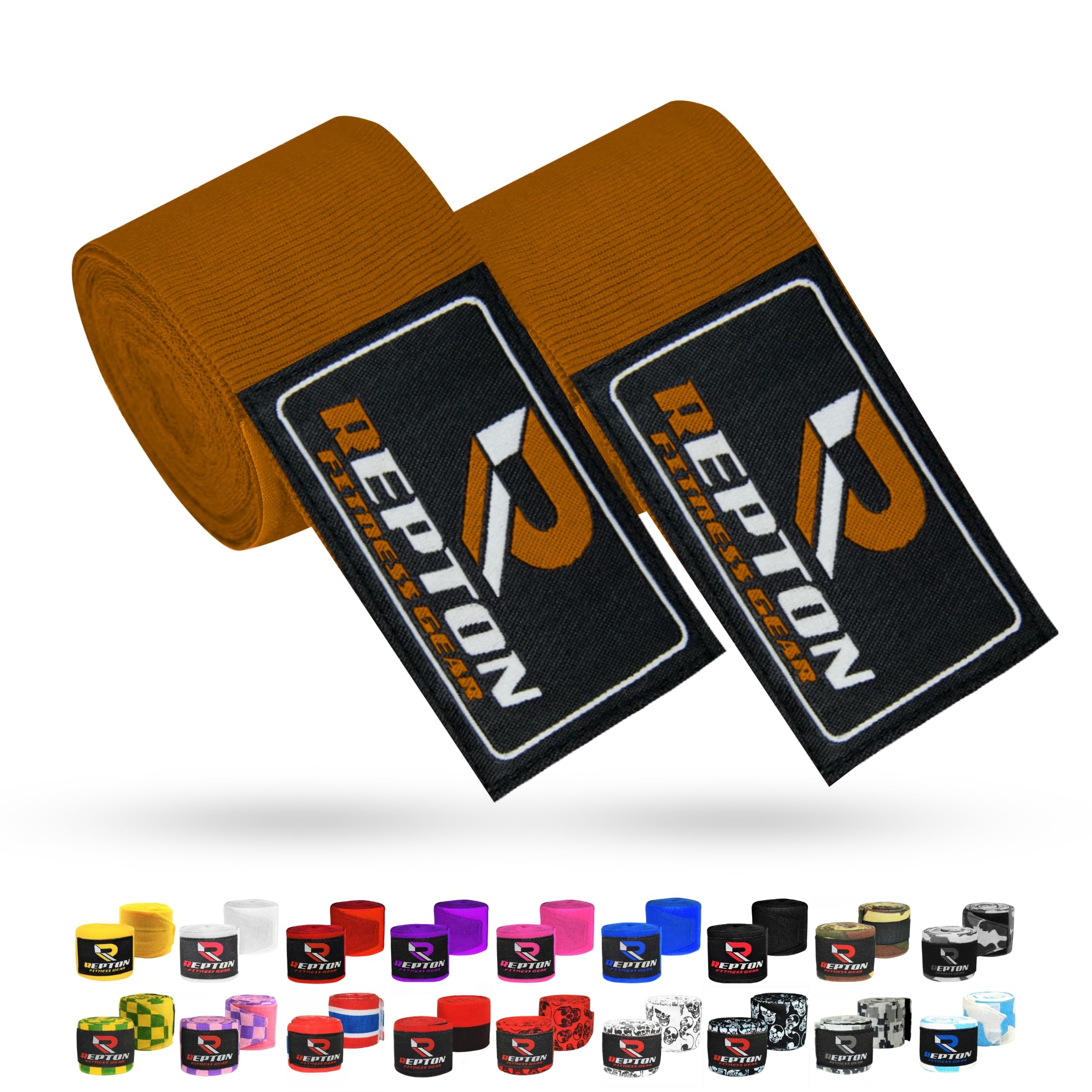 Boxing Hand Wraps for Men- Cotton Hand Gloves with Hook & Loop Strap & Thumb Loop -Elasticated Bandages Wrist Support tape -Great for MMA, Muay Thai, Kickboxing- Unisex Adult Pair (Dark Brown)