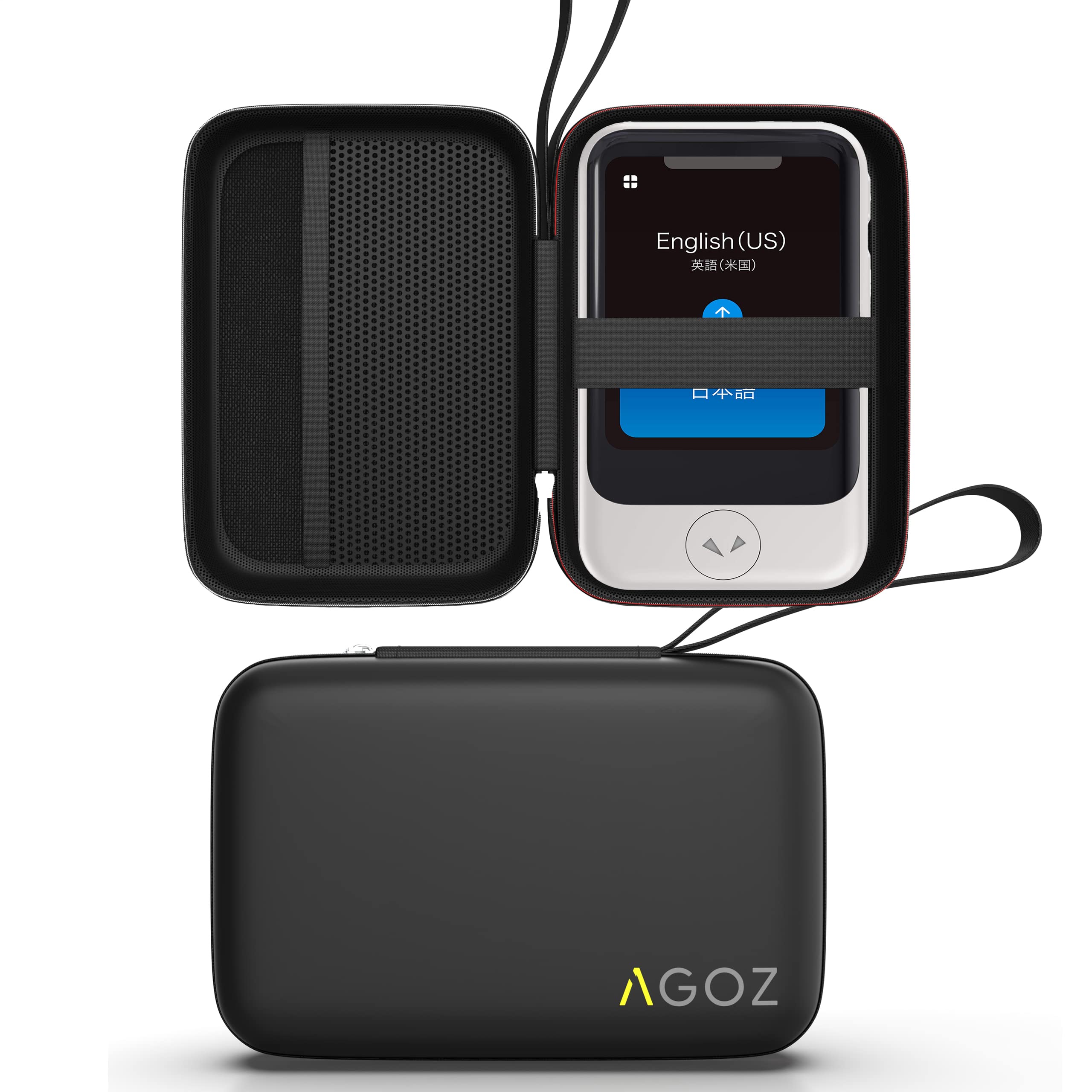AGOZ Carrying Case for Pocketalk Model S Voice Translator, Travel Protective Holder with Wrist Strap, Anti-Shock, Water Resistant, Storage Organizer