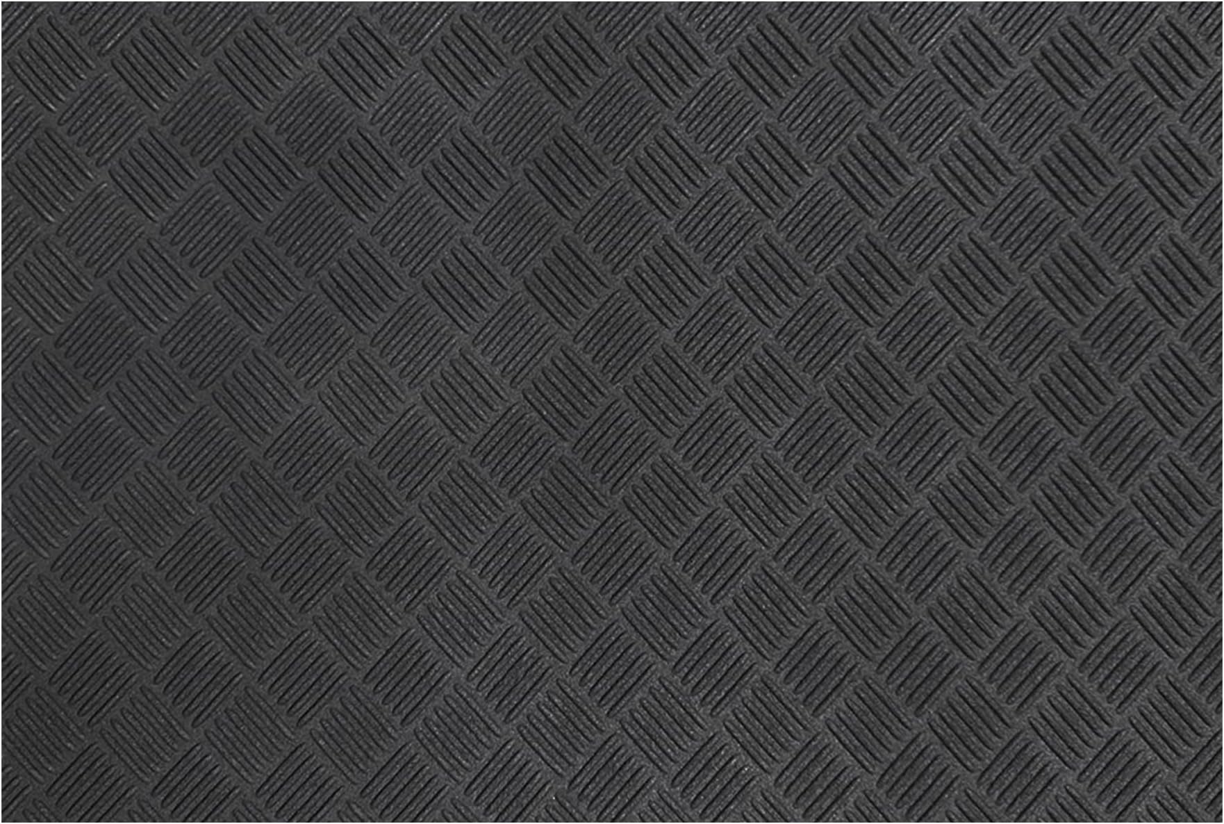 Nicoman Rubber Doormat, Non-Slip Deckplate Surface, Low-Profile, Heavy-Duty Water-Resistant, Indoor Outdoor Entrance Patios Garden Garages (Black, 150cm x 90cm)
