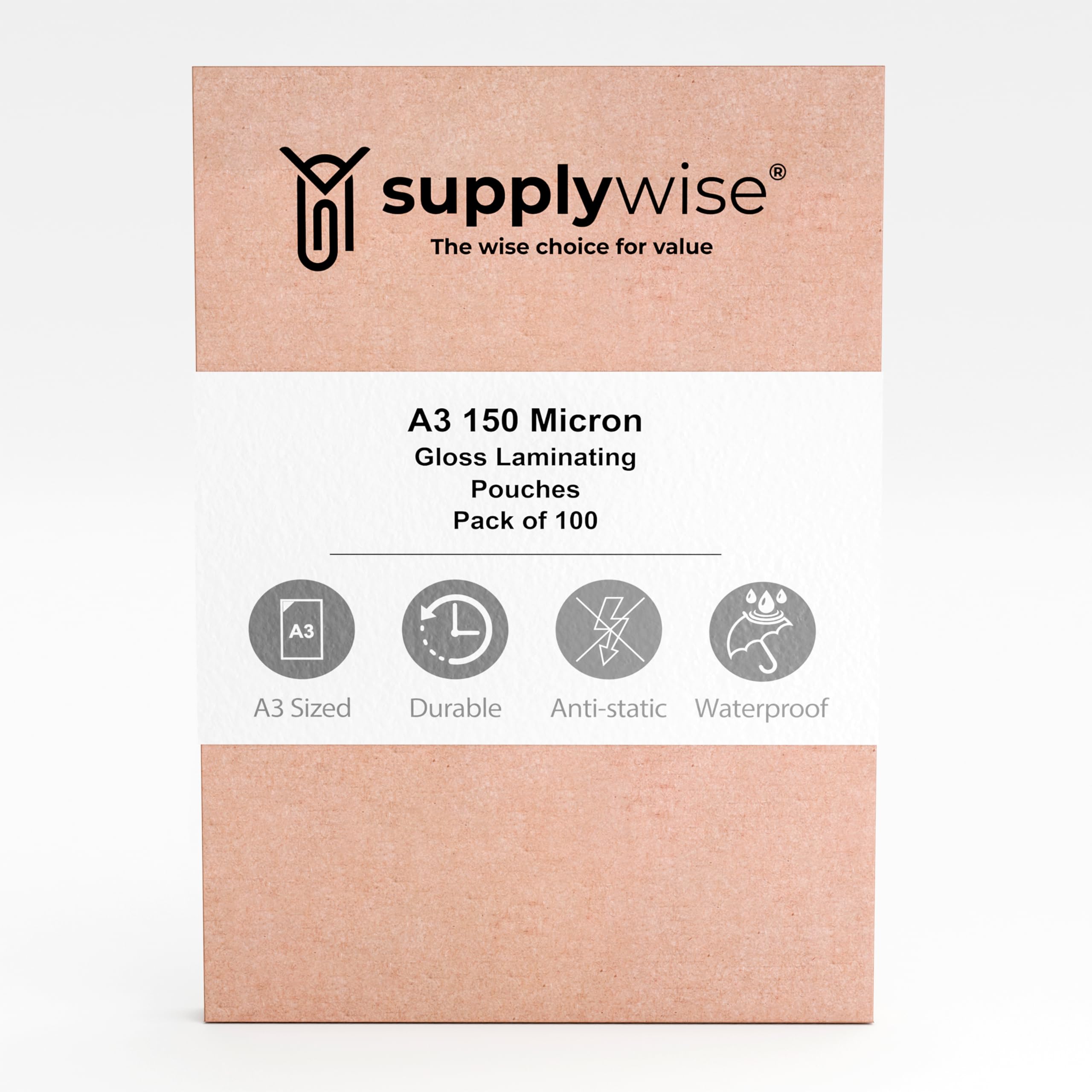 Supplywise A3 Laminating Pouches, 100x Laminating Sheets A3, 150 Micron Transparent Gloss Durable A3 Laminating Pouches, Great for All presentations - Flexible Rigidity for Everyday Use - Image 3