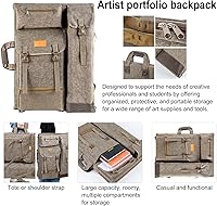Vista 40 de TRANSON Art Portfolio Case Artist Mochila Bolsa de lona grande 26" x 19.5