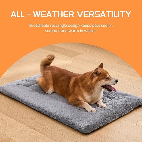 Miniatura 3 de Tapete de cama lavable para perros medianos y medianos, comodidad para todas las estaciones con franela ultrasuave y soporte resistente (gris, 36