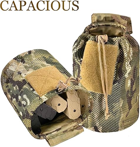 Miniatura 2 de SABADO MOLLE - Bolsa táctica de malla con cordón para montaje en cinturón, plegable, flexible, duradera, con gancho y bucle, se despliega con una