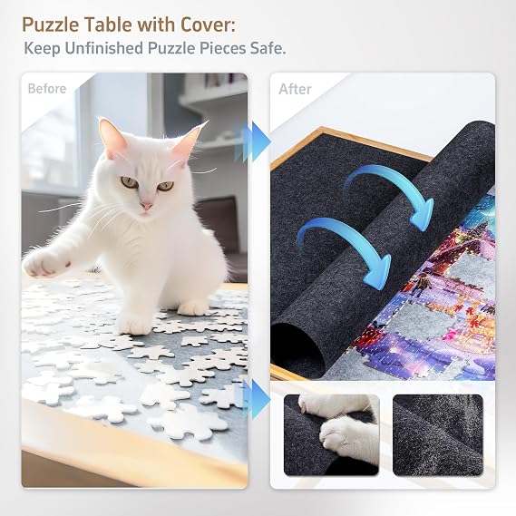 Lavievert 1500 Piece Tilting Puzzle Table with 5 Colored Drawers & Cover