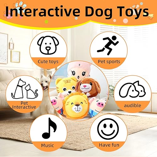 Miniatura 3 de Juguete de peluche activo para mascotas, juguete de pelota para perros en movimiento chirriante, juguetes interactivos para cachorros, juguetes de