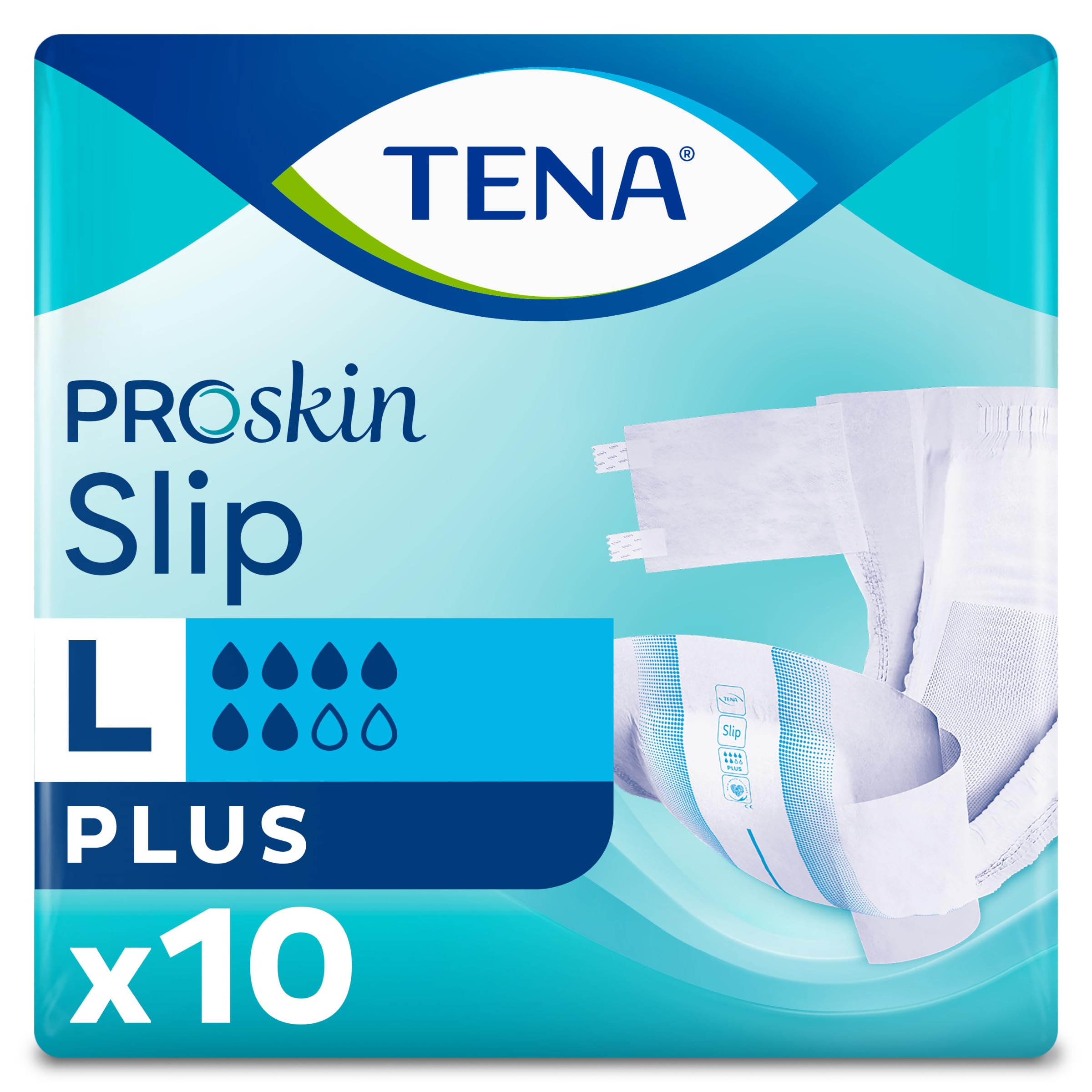 TENA Slip Plus - Large | Incontinence Unisex| Immobile & Semi Mobile Individual| Waist Size 36.22-56.69 inch| 10 Counts-image-31