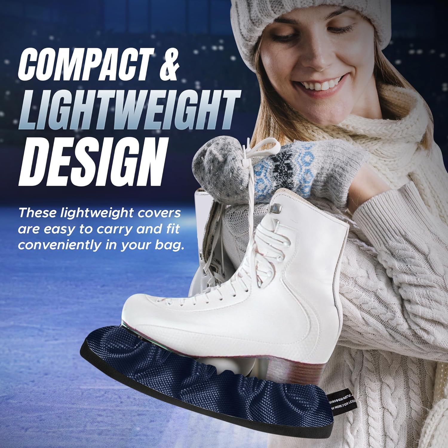 Winnwell プレミアムスケートガード保護、カット耐性、防水カバー、アイスホッケーやフィギュアスケート用