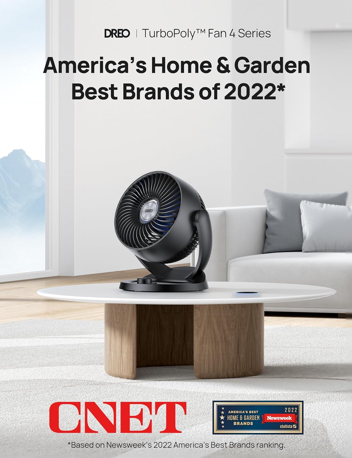 Dreo 12 inch Table Fans for Home, Whole Room Air Circulator Fan, 70ft Powerful Airflow, 120° Adjustable Tilt, 28db Low Noise, 3 Speeds, Quiet Desk Fan for Bedroom, Office - Image 2