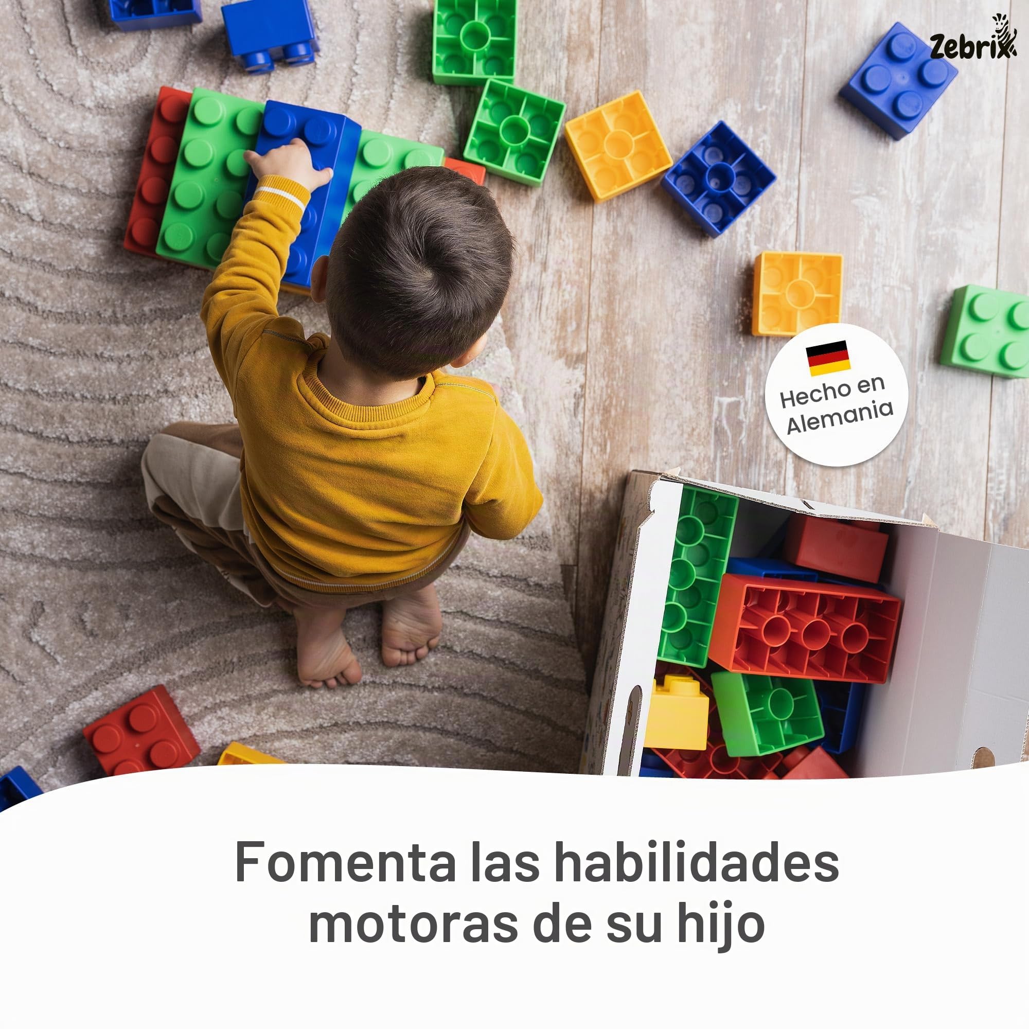 XXL 25 piezas de construcción 7 colores | Grandes bloques de construcción en rosa, celeste, naranja, rojo, verde, azul y amarillo - (25 piezas) | Para bebés y niños | Fabricado en Alemania