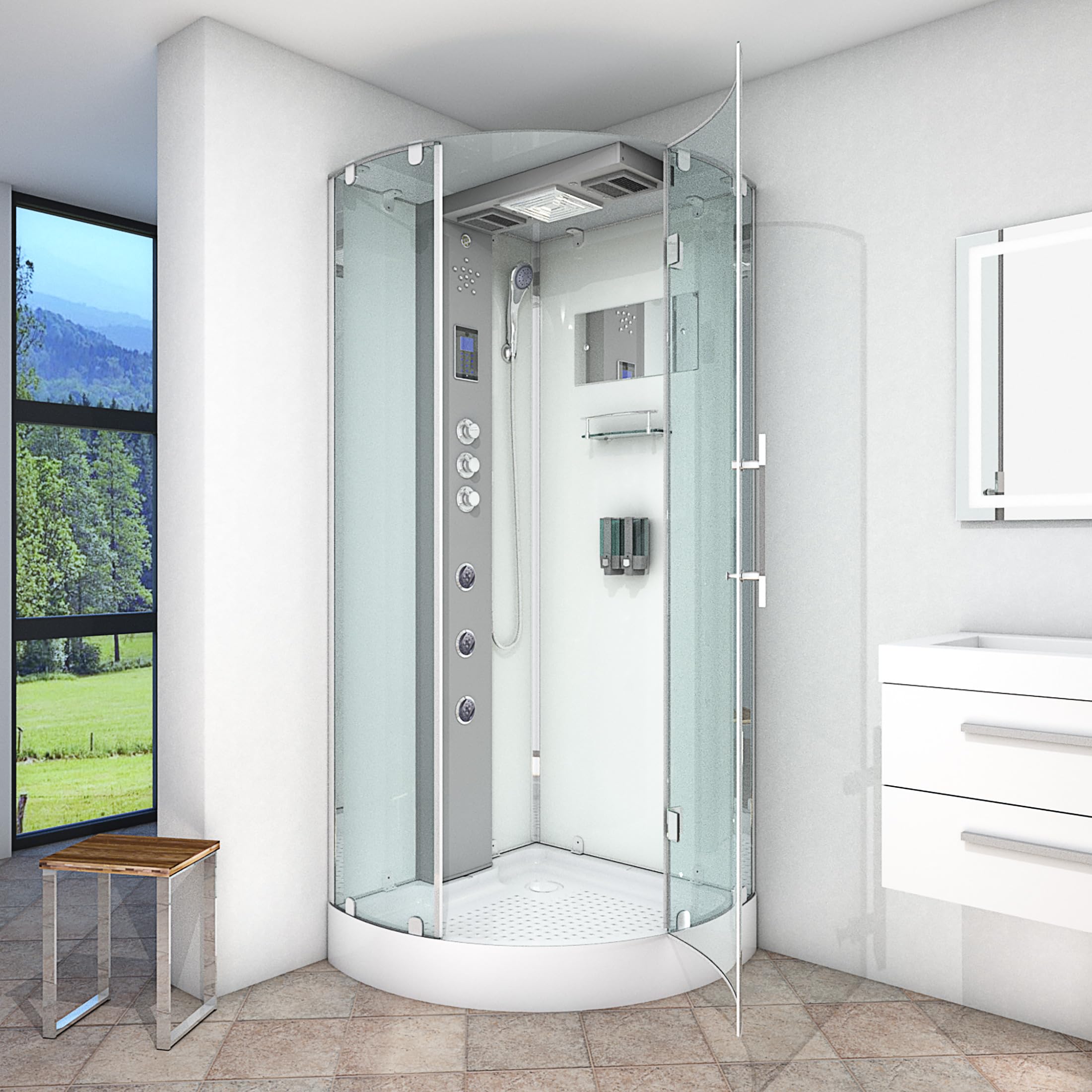 AcquaVapore D37-20R3-EC Dusche Dampfdusche Duschtempel Duschkabine -Th. 100x100