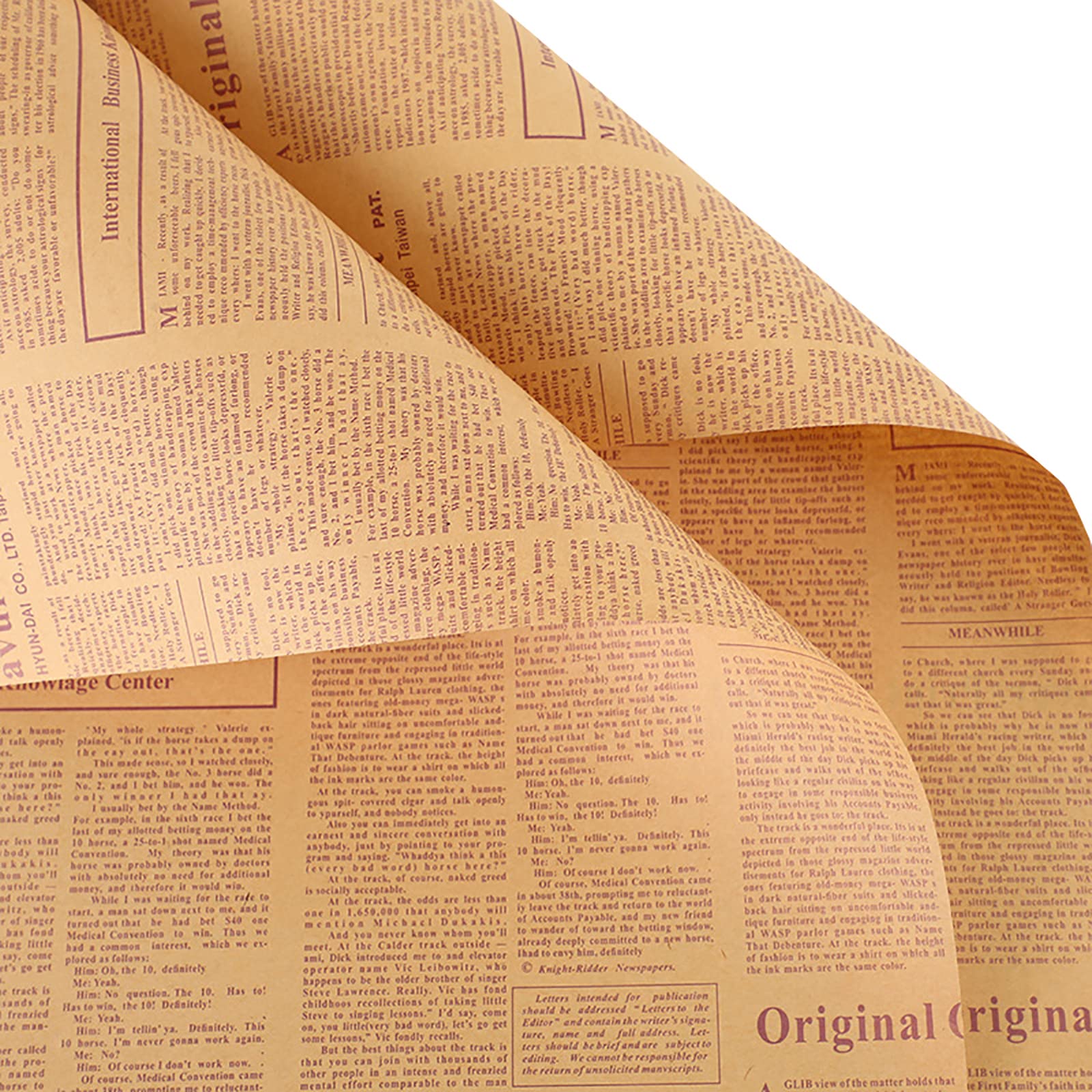 Amazon | 英字 新聞 包装紙 花束 ギフトラッピング用紙 レトロ 両面色