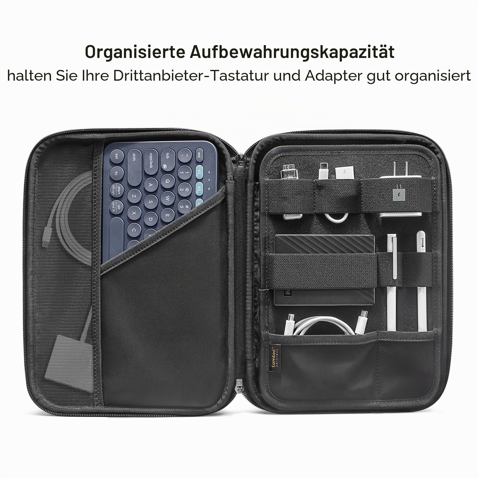 tomtoc Portfolio Tablet Tasche für 11 Zoll iPad Air M4 2026, iPad Pro M5/M4 & Air M3/M2 2025-2024, 11 Zoll iPad (A16) 2025, iPad 10/Air 5, Galaxy Tab A9+/S9, Hartschale Hülle für Magic/Smart Keyboard