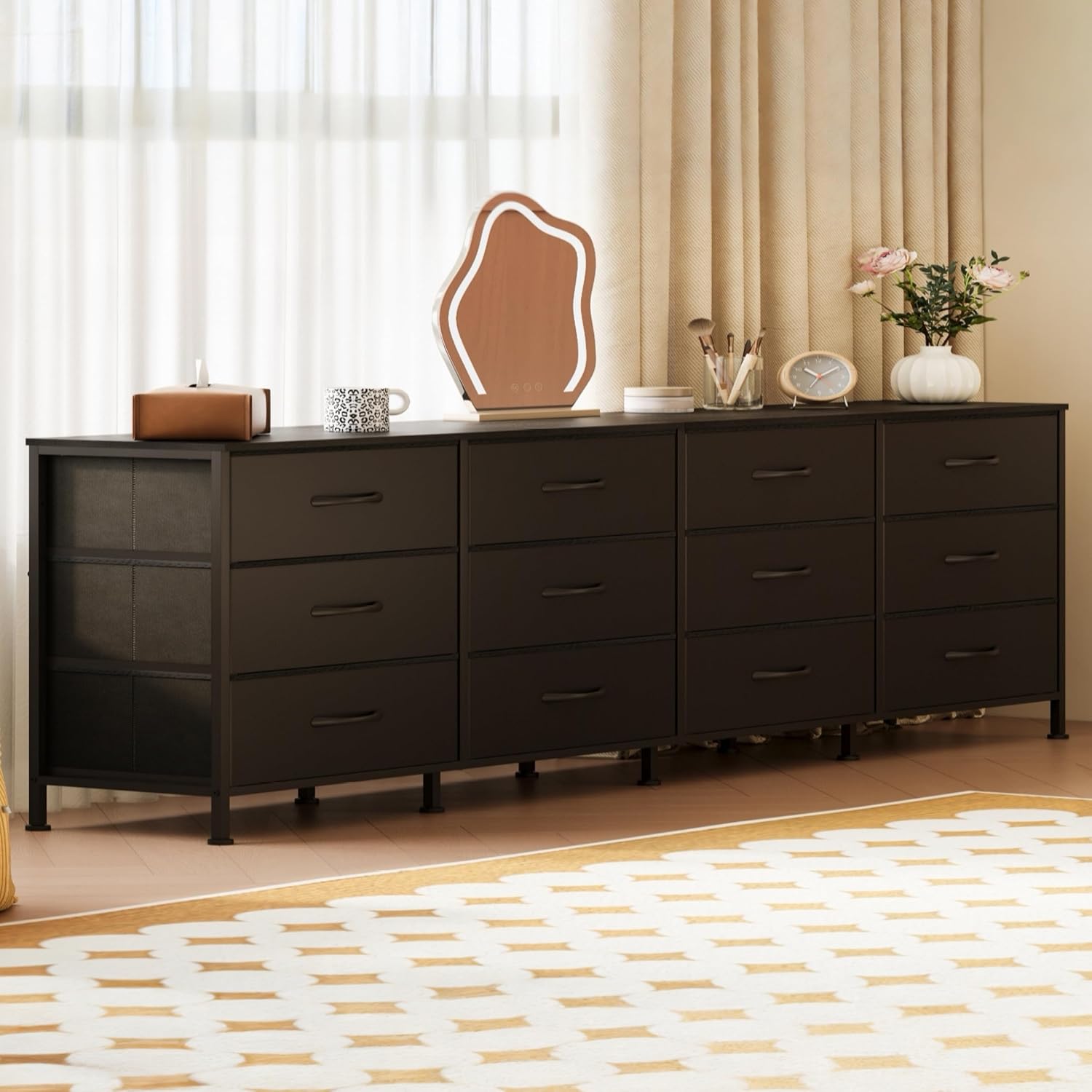 Unionly 70" Long Dresser TV Stand for 65, 75, 80 Inch TV with Storage