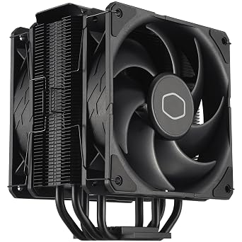 Cooler Master Hyper 212 Black X Duo CPU Air Cooler - Dual SickleFlow 120 Edge Fans, Aluminium Finish, 4 Compact Continuous Direct Contact Heat Pipes, LGA 1200/1700 & AM4/AM5 Socket Supported - Black
