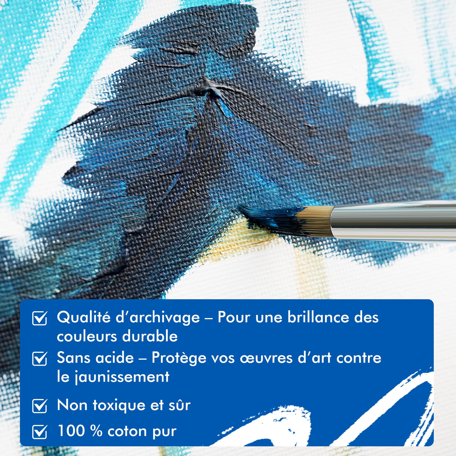 Toile Peinture 40x50, 30x40, 20x30 cm – 9 pièces Toile à Peindre Pré-Étirée pour Artiste, 100% Coton, Bois certifié FSC, 280GSM, 1,7 cm Épaisseur | Toiles Encadrées Sans Acide, Triplement Apprêtées