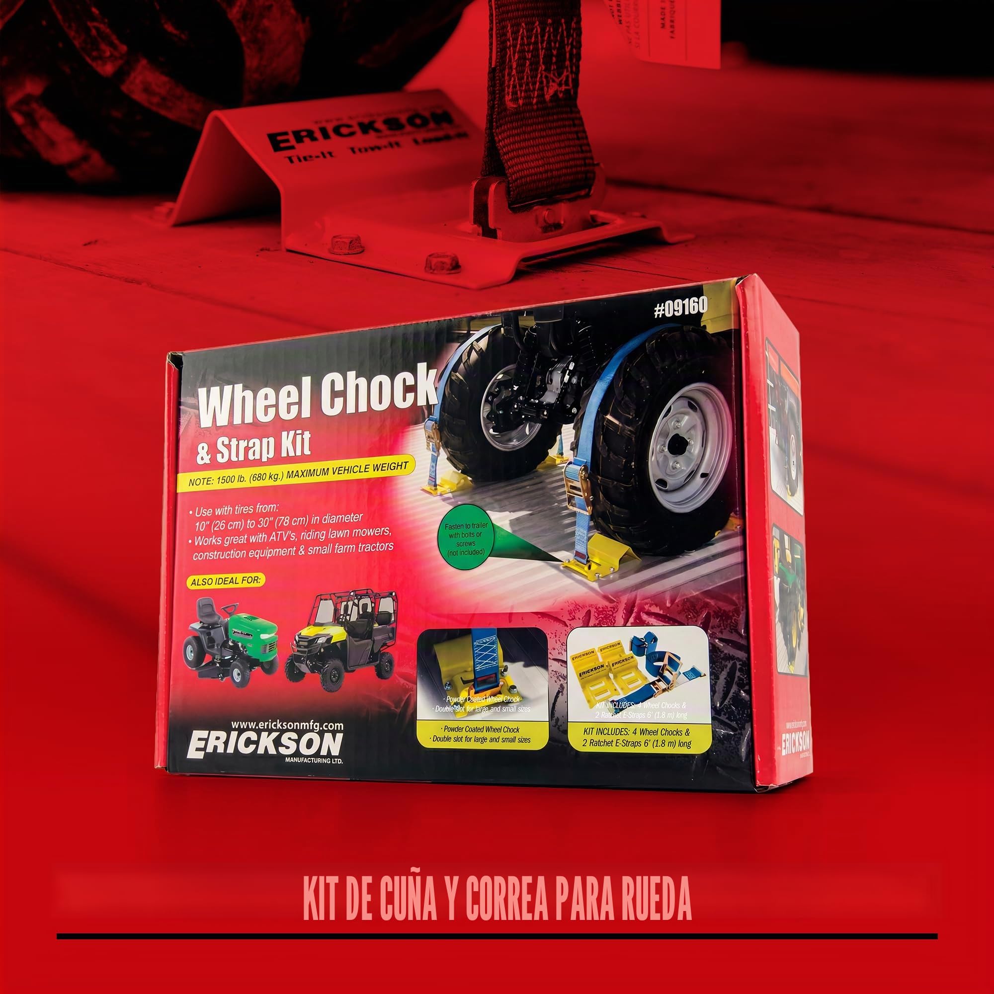 Erickson 09160 Rueda Chock Kit de Sujeción