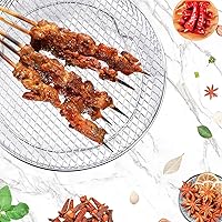 Vista 4 de 8 inch Air Fryer Racks, Air Fryer Universal Accessories, Baking Rack,Round Stackable Grill, Food-Grade Stainless Steel Kitchen Household, Fit all