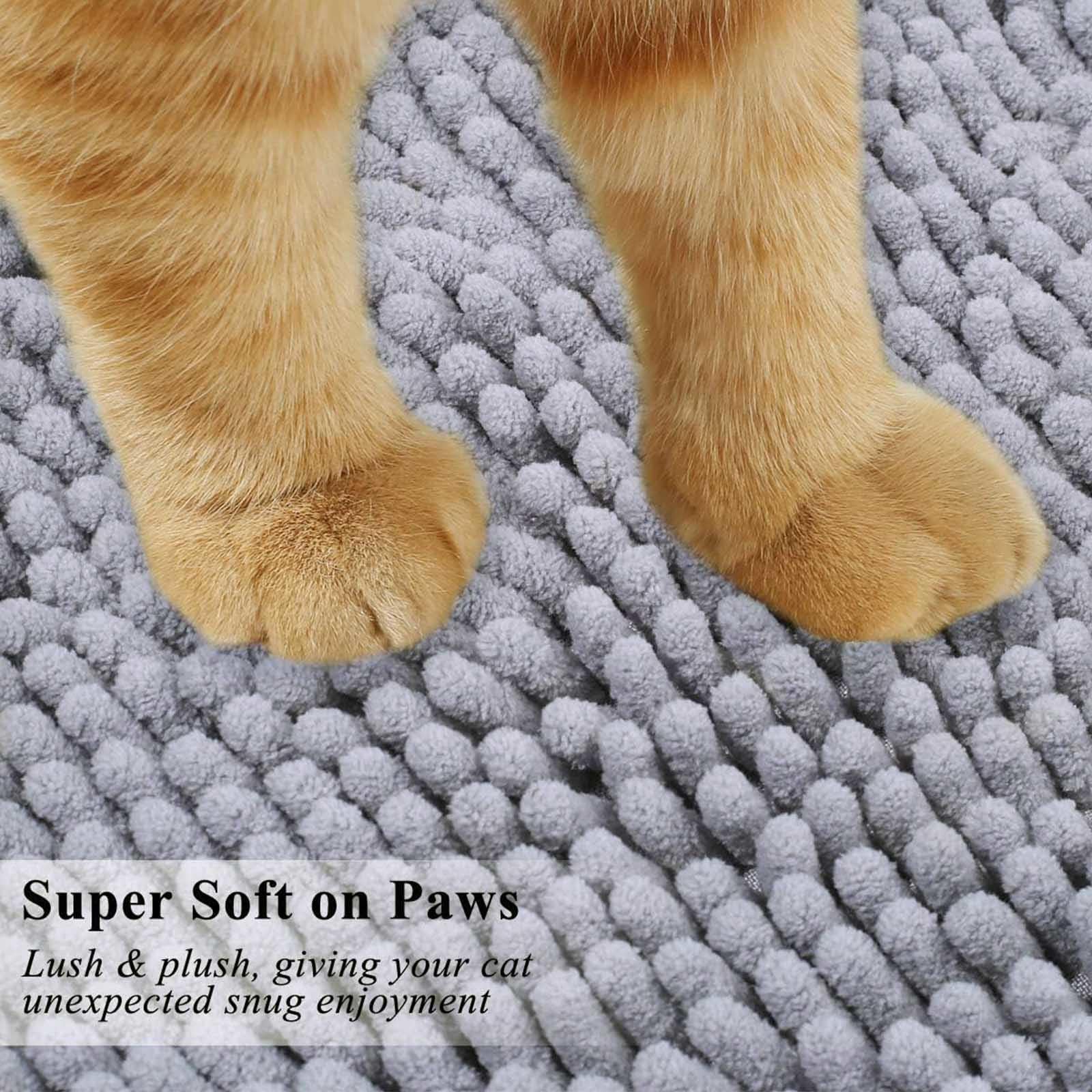 Tapete Areia Gatos 60x90cm, Alfombrilla para Arenero de Gato Tapete Ultra Absorbente Suave Alfombra Arena Gatos Fácil de Limpiar