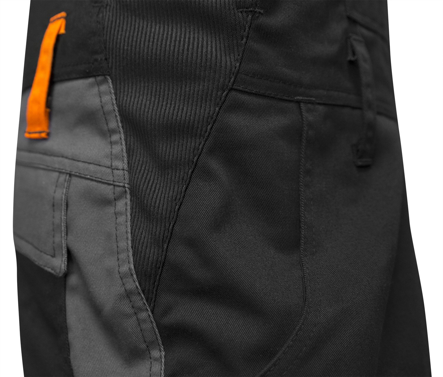 strongAnt® - Pantalón de Peto elástico de Trabajo Berlin 260gr, Bolsillos para Rodilleras - Hecho en Europa - Talla: 52, Color: Negro-Gris