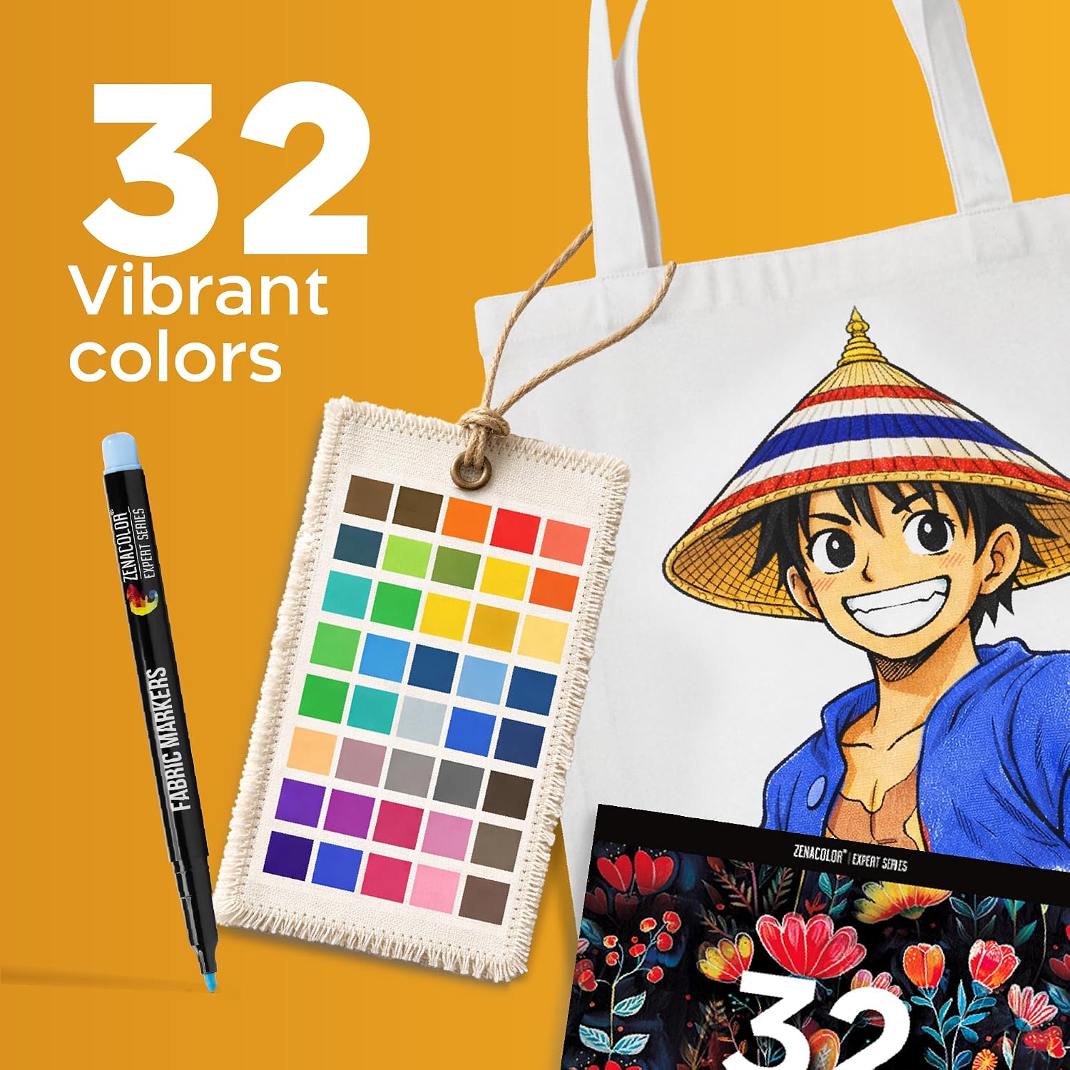Zenacolor - 32 Fabric Markers Permanent for Clothes - Fine Point image 3